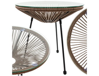 Bijzettafel buiten - Acapulco - 50cm diameter - gehard glas