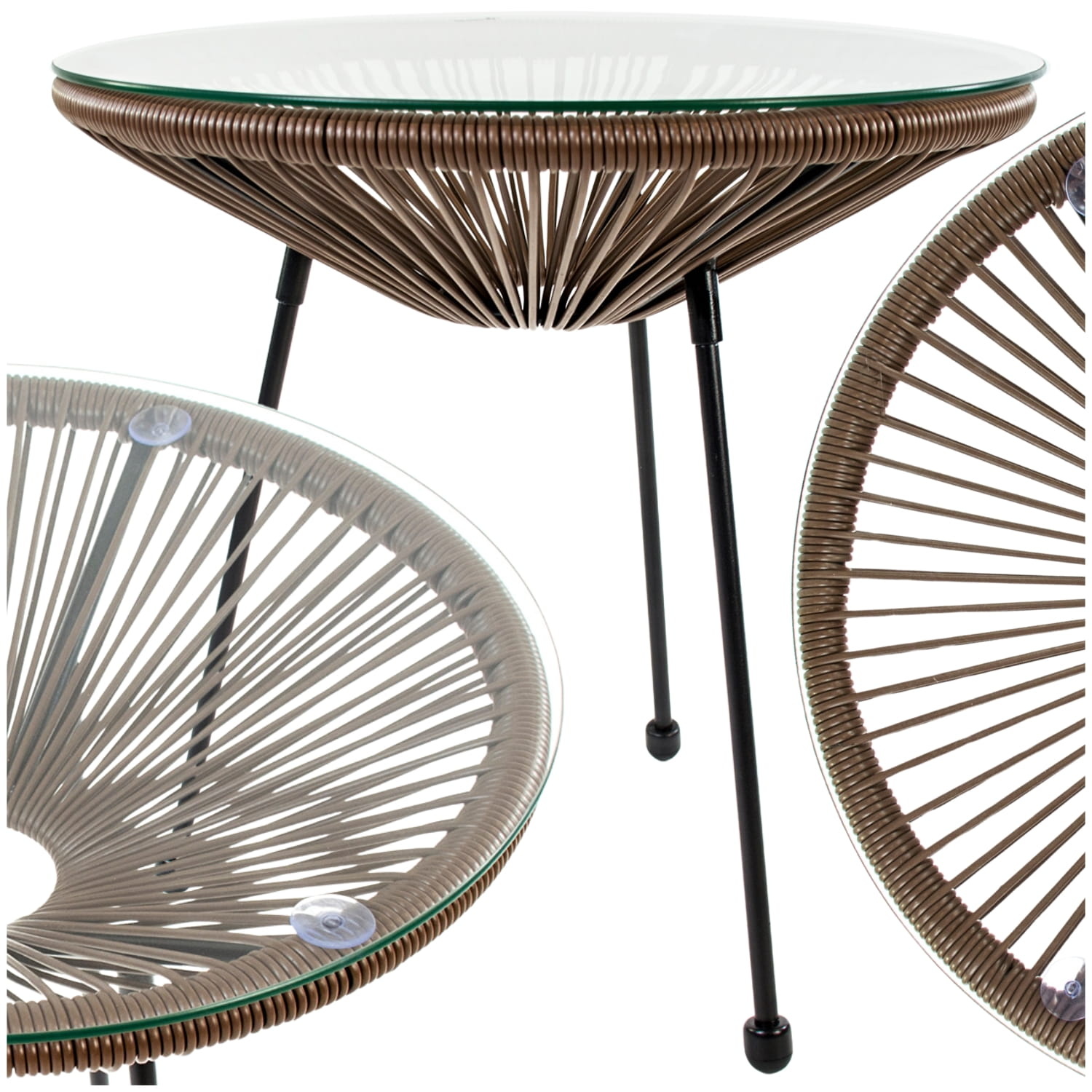 Bijzettafel buiten - Acapulco - 50cm diameter - gehard glas