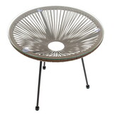 Bijzettafel buiten - Acapulco - 50cm diameter - gehard glas