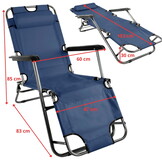 Campingstoel opvouwbaar - 2-in-1 - denim - anti-corrosie coating