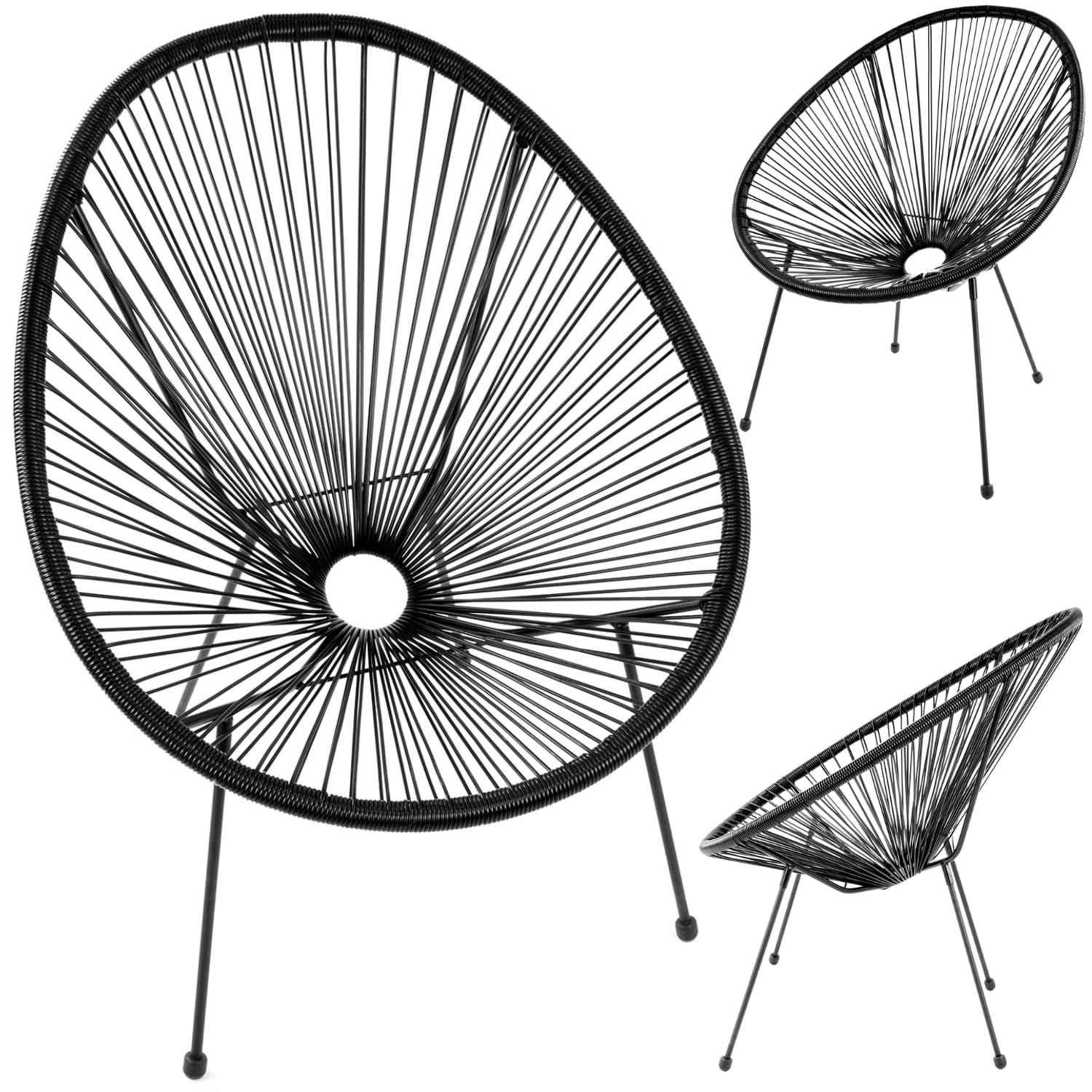 Stoel Acapulco - zwart - 70x74x87 cm - weerbestendig