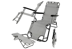 Strandstoel opvouwbaar - grafiet - 85 x 60 cm - tot 120 kg