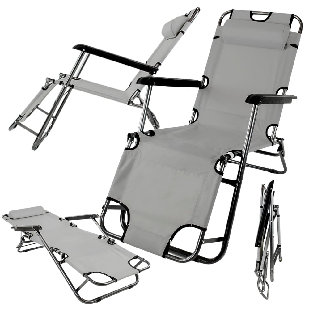 Strandstoel opvouwbaar - grafiet - 85 x 60 cm - tot 120 kg