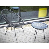 Tuintafeltje - zwart - technorattan - 50 x 49 cm