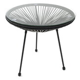 Tuintafeltje - zwart - technorattan - 50 x 49 cm