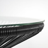 Tuintafeltje - zwart - technorattan - 50 x 49 cm