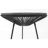 Tuintafeltje - zwart - technorattan - 50 x 49 cm