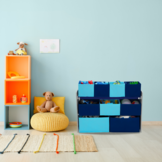 Opbergen speelgoed - 9 containers - wit/blauw - 82.5 x 60 x 29.5 cm