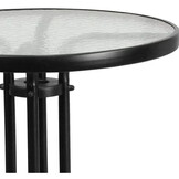 Tuintafel rond - 4 zitplaatsen - 60cm diameter - metaal en glas