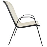 Metalen tuinstoel - beige - 90 x 54 x 69 cm - weerbestendig