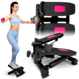 Stepper - zwart/roze - 100 kg belasting - 32 x 30 x 35 cm