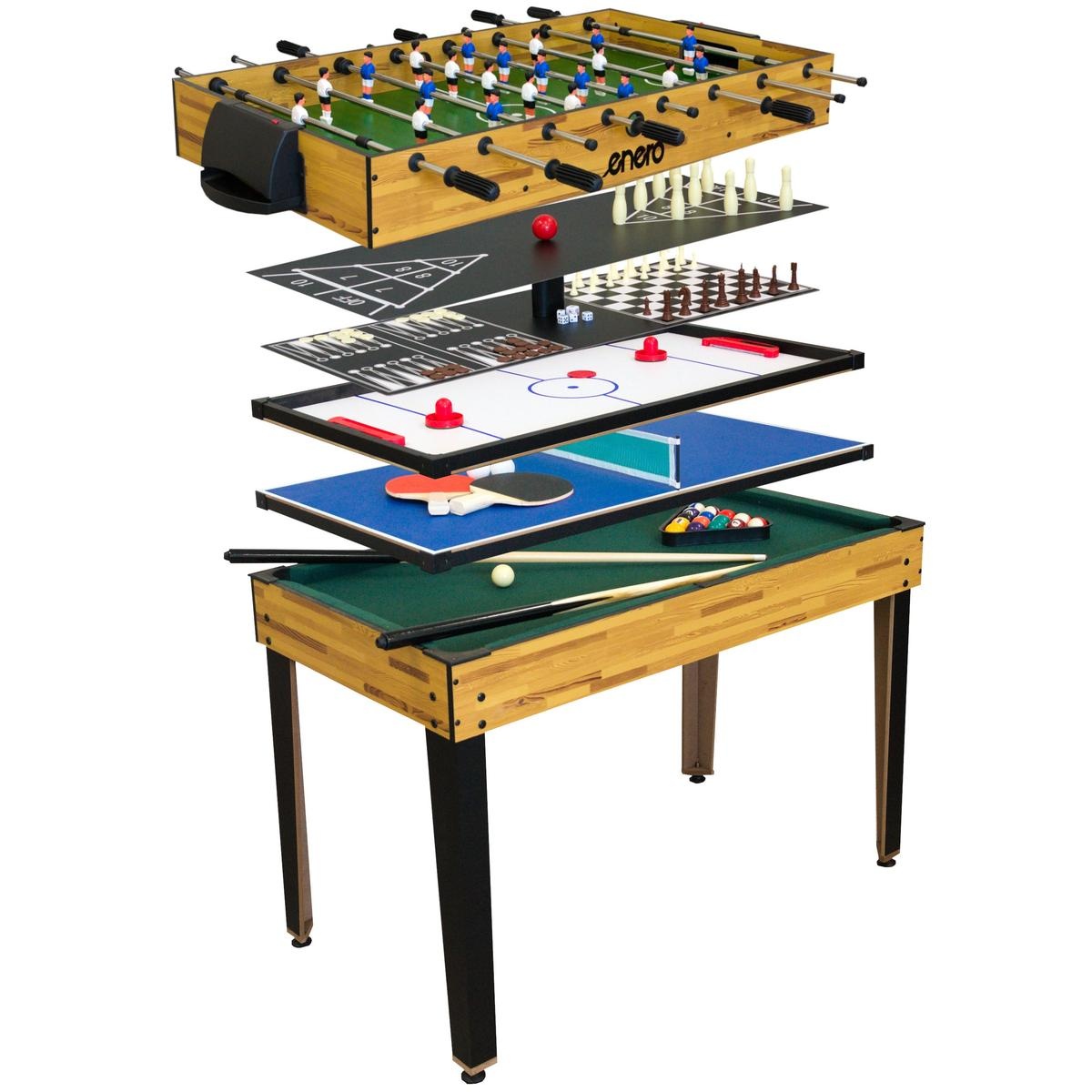 Multi speeltafel - 9 spellen - veiligheidskenmerken - 121 x 61 x 81 cm