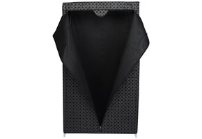 Kledingkast zwart - 88x50x160 cm - ornament patroon - 3 eenrichtingsritsen