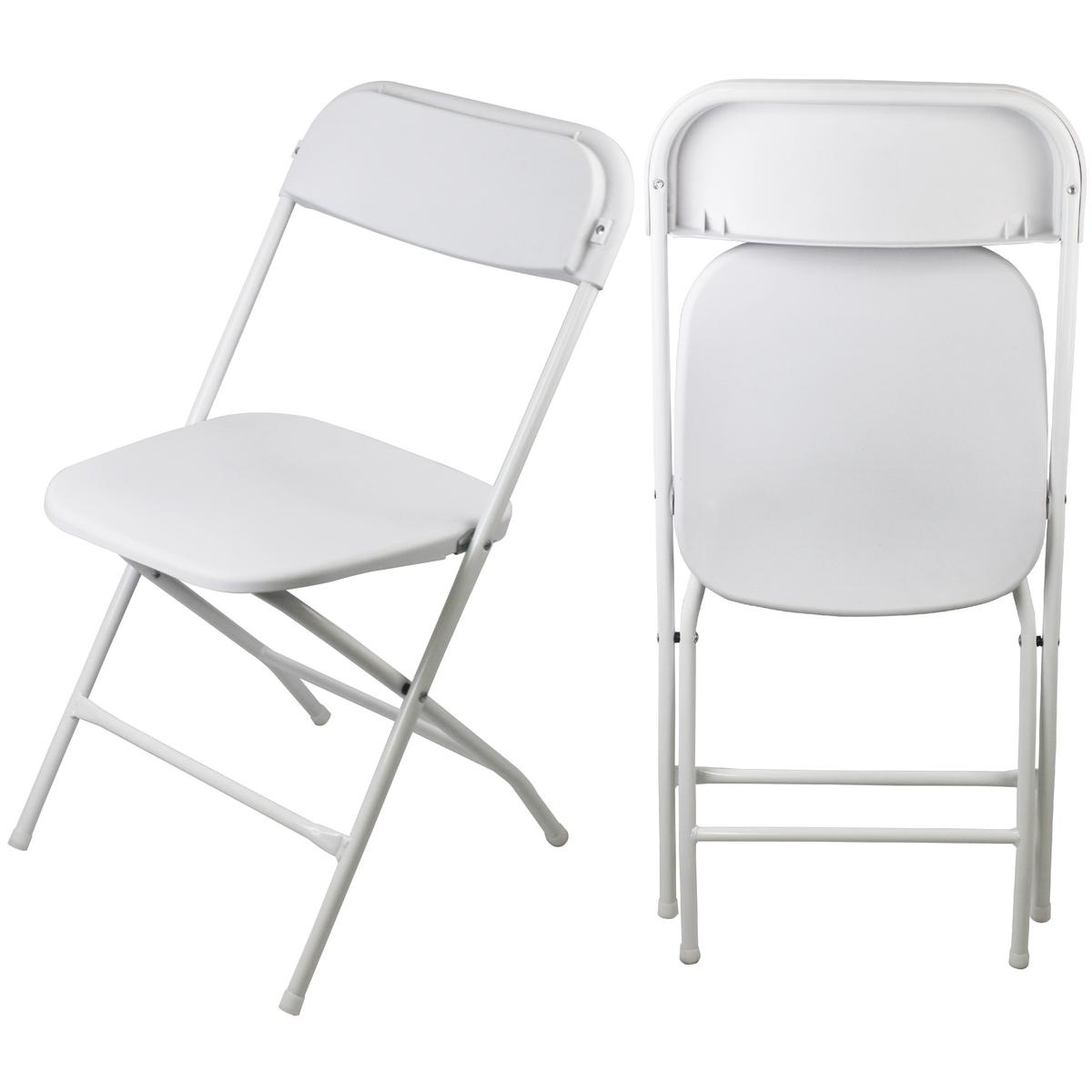 Verstelbare tuinstoel - 2 stuks - wit - 46x50x80 cm - 150 kg max
