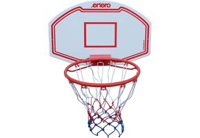 Basketbalbord - 71 x 45 cm - wit en rood - inclusief net