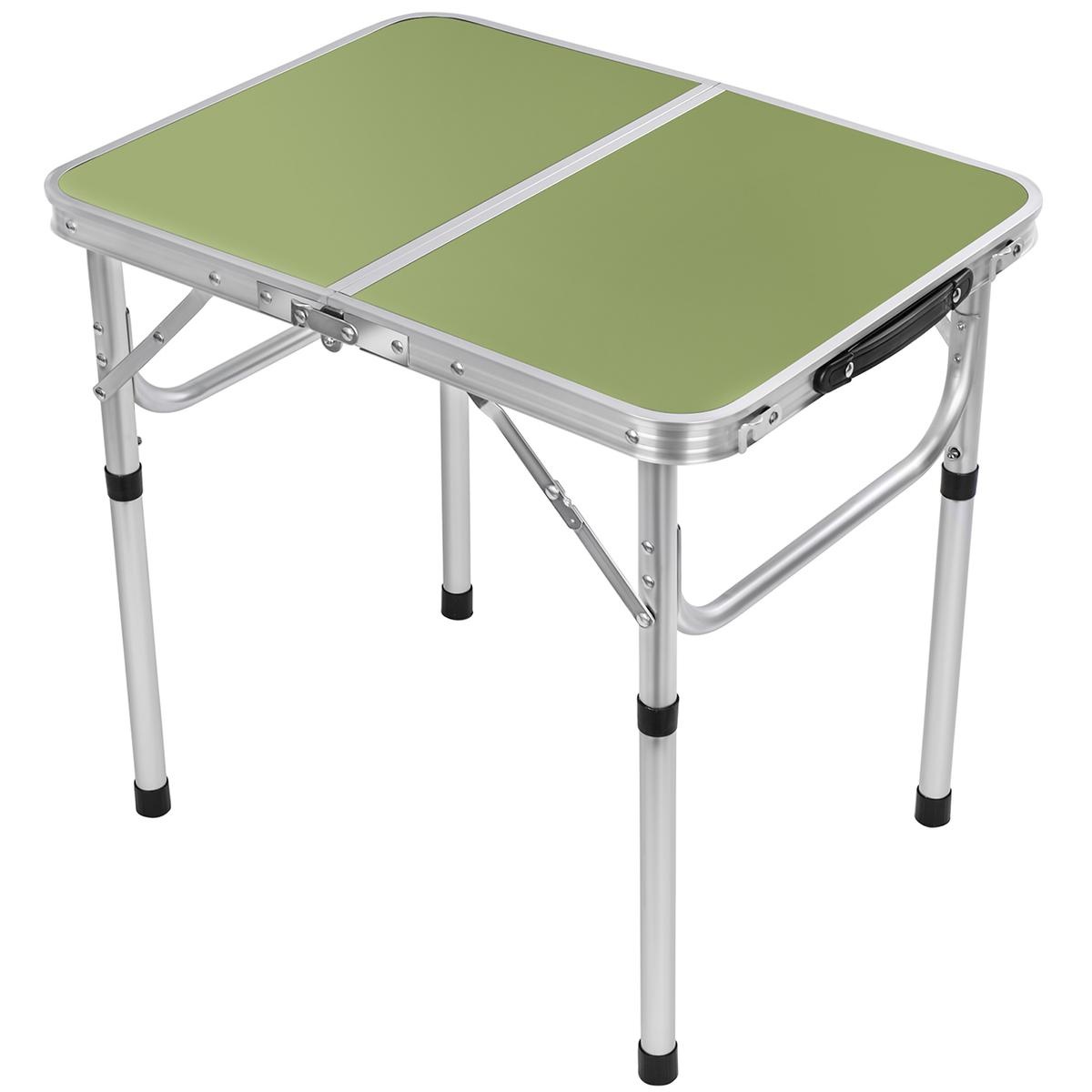 Inklapbare campingtafel - groen - 60x45x25-56 cm - aluminium