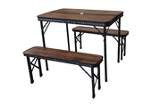 Inklapbare campingtafel - 4 personen - donker hout - 90x60x70 cm