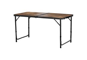 Inklapbare campingtafel - 120x60 cm - verstelbare hoogte - bruin/zwart