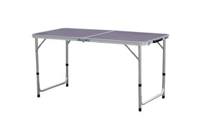 Inklapbare campingtafel - grijs - 120x60 cm - draagbaar en duurzaam
