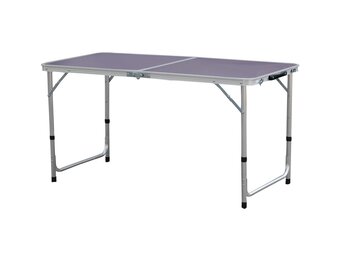 Inklapbare campingtafel - grijs - 120x60 cm - draagbaar en duurzaam