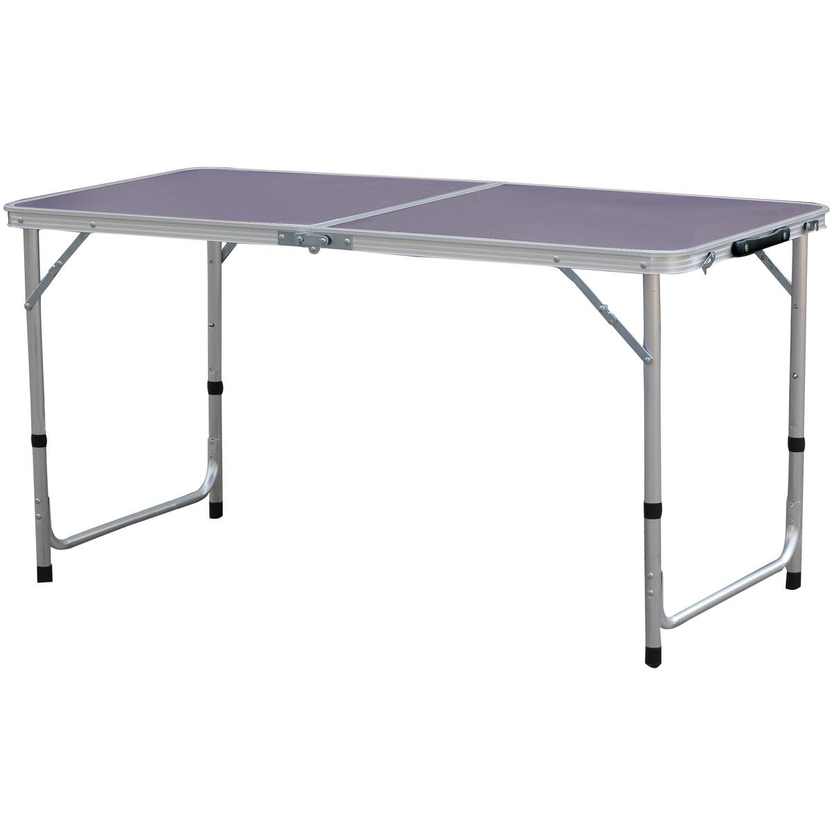 Inklapbare campingtafel - grijs - 120x60 cm - draagbaar en duurzaam