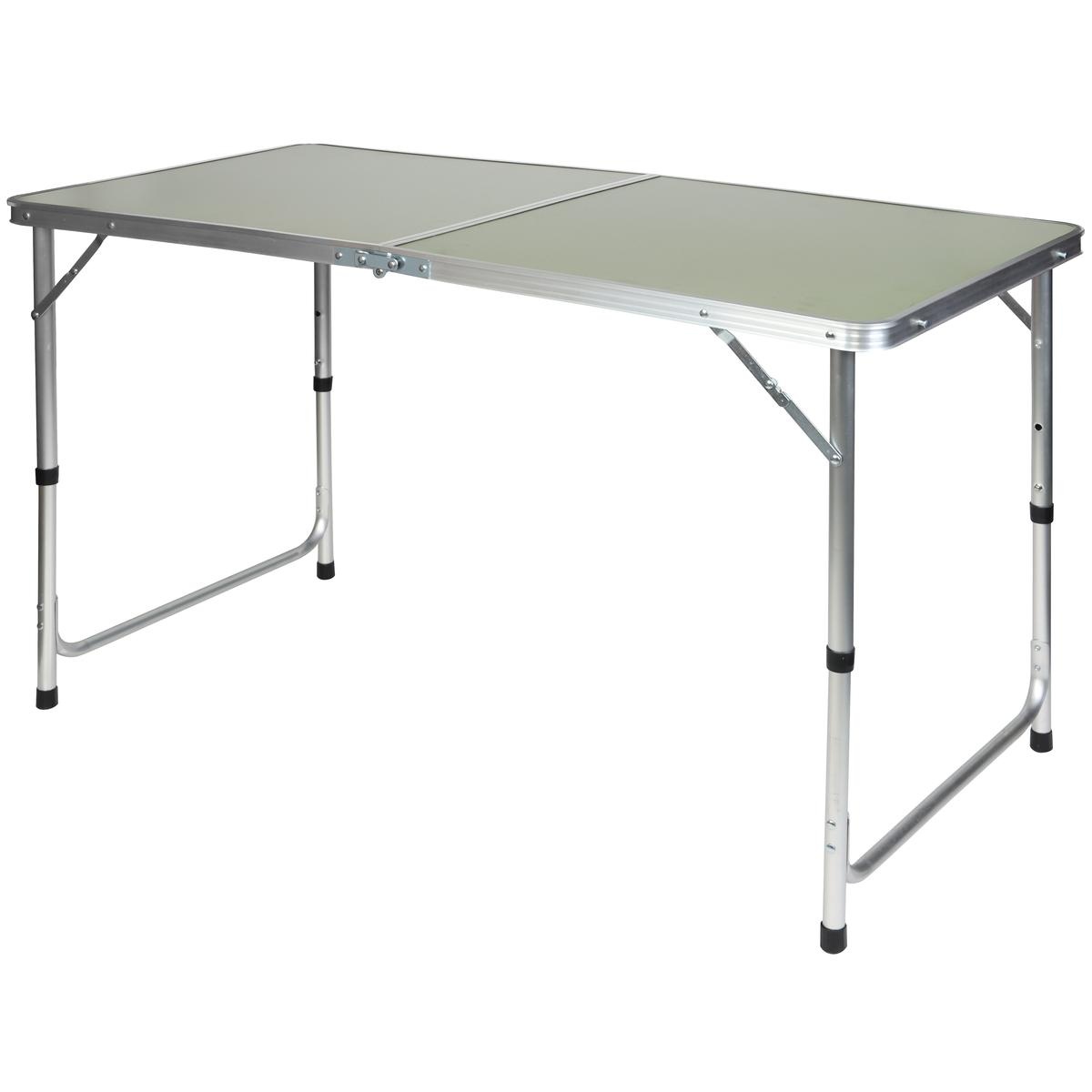 Inklapbare campingtafel - groen - 120x60 cm - verstelbare hoogte