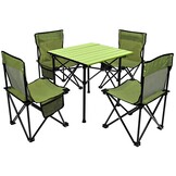 Campingset - 4 stoelen - inklapbaar - groen