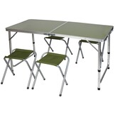 Inklapbare campingtafel - 4 stoelen - groen - 120x60x60 cm
