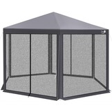 Tuinpaviljoen - grijs - 200x200x250 cm - stalen buizen