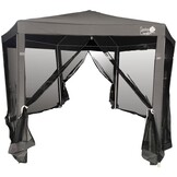 Tuinpaviljoen - grijs - 200x200x250 cm - stalen buizen