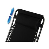 Ligstoel tuin - zwart - 175x65x110 cm - stalen constructie