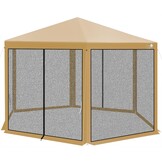 Tuinpaviljoen - 200x200x200cm - muskietennet - beige/zwart