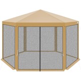 Tuinpaviljoen - 200x200x200cm - muskietennet - beige/zwart