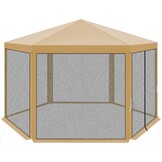 Tuinpaviljoen - 200x200x200cm - muskietennet - beige/zwart