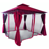 Tuinpaviljoen - 3x3m - stalen frame - muskietennet zijwand