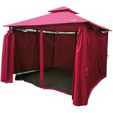 Tuinpaviljoen - 3x3m - stalen frame - muskietennet zijwand