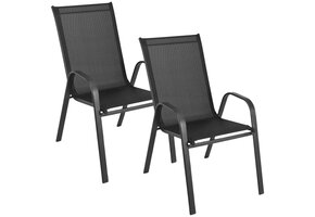 Tuinstoelen - set van 2 - zwart - metaal - 90x54x69 cm