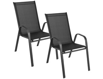 Tuinstoelen - set van 2 - zwart - metaal - 90x54x69 cm
