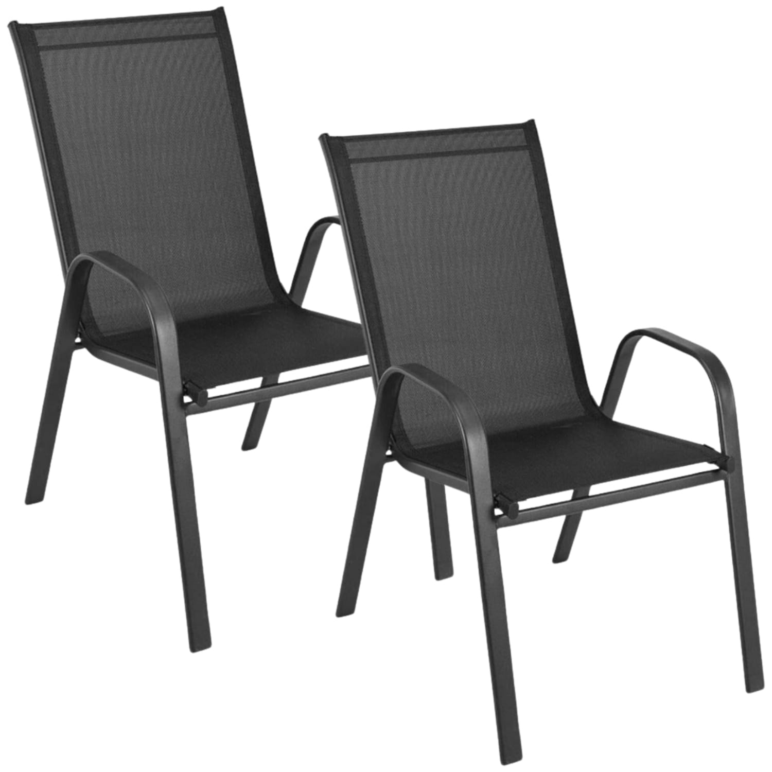 Tuinstoelen - set van 2 - zwart - metaal - 90x54x69 cm