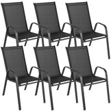 Tuinstoelen - zwart metaal - 90x54x69 cm - weerbestendig