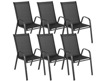 Tuinstoelen - zwart metaal - 90x54x69 cm - weerbestendig