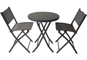 Bistroset - 60cm tafel - stalen structuur - 2 stoelen