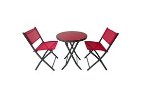 Bistroset - Monty - 60x70 cm tafel - 2 opvouwbare stoelen