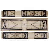 Tuinset - inklapbaar - hout en zwart metaal - 170x46x75 cm