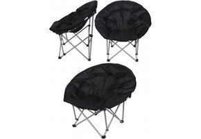 Campingstoel - zwart - 83 x 68 x 80 cm - inklapbaar