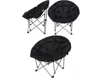Campingstoel - zwart - 83 x 68 x 80 cm - inklapbaar