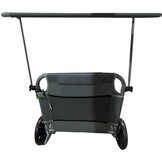Strandstoel opvouwbaar - grijs - 62x116x90 cm - met wielen