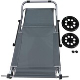 Strandstoel opvouwbaar - grijs - 62x116x90 cm - met wielen