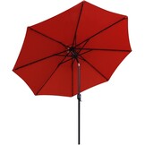 Parasol met verlichting - 300 x 245 cm - terracotta - zonnepaneel