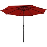 Parasol met verlichting - 300 x 245 cm - terracotta - zonnepaneel